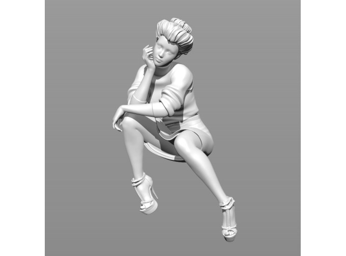 Фигура Девушка сидит, окрашенная