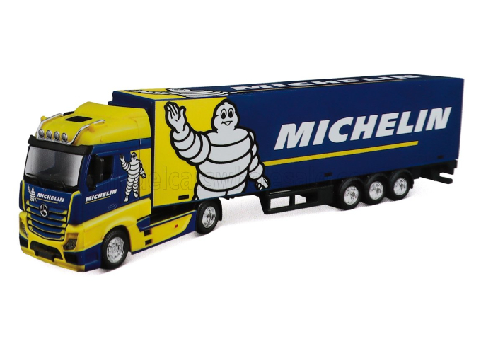 MERCEDES-BENZ Actros 2 Gigaspace Truck Cassonato MICHELIN (2016), blue/yellow