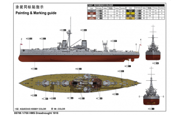 Сборная модель Британский линейный корабль Dreadnought (1918)