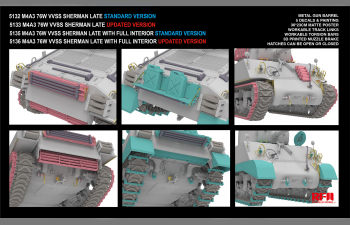 Сборная модель танк M4A3 76W VVSS Sherman поздний, стандартная версия