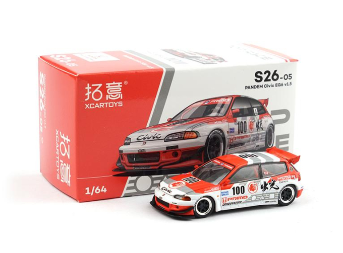 HONDA Civic EG6 Pandem v1.5 #100, white / red
