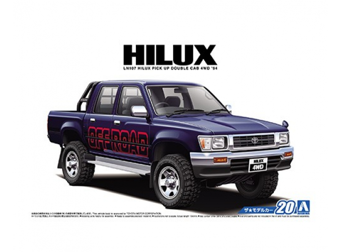 Сборная модель Пикап Toyota Ln107 Hilux Pick Up Double car 4WD '94