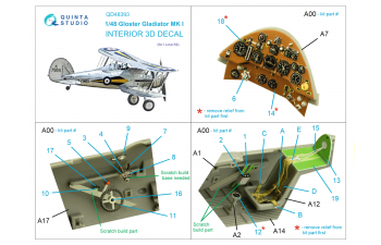 3D Декаль интерьера кабины Gloster Gladiator MKI (I Love Kit)