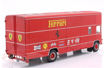 OM FIAT 150 Rolfo Scuderia Ferrari Race Car Transporter of the 70s  (1967), red