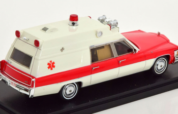 CADILLAC Superior Ambulance (скорая медицинская помощь) (1977), White / Red