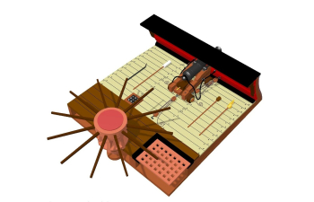 Сборная модель Палуба. Фрагмент с пушкой и шпилем