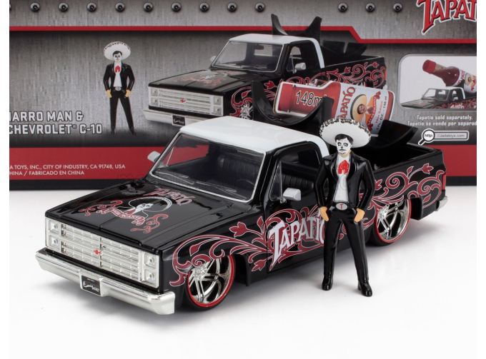 CHEVROLET C-10 Pick-up Tapatio (1985) With Charro Figure, Black White