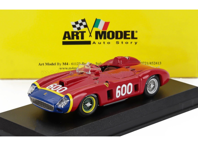 FERRARI 290mm Spider Sn0616 №600 Mille Miglia (1956) Juan Manuel Fangio, Red Blue Yellow