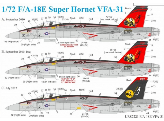 Декаль для F/A-18E Super Hornet VFA-31 CAG