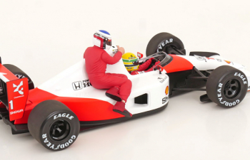 McLAREN F1 Mp4/6 №1 World Champion Ayrton Senna Mexico Gp (1991) With Jean Alesi Riding, White Red