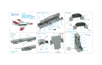 3D Декаль интерьера кабины TF-9J/F9F-8T Twin Cougar/Twogar (Kitty Hawk)