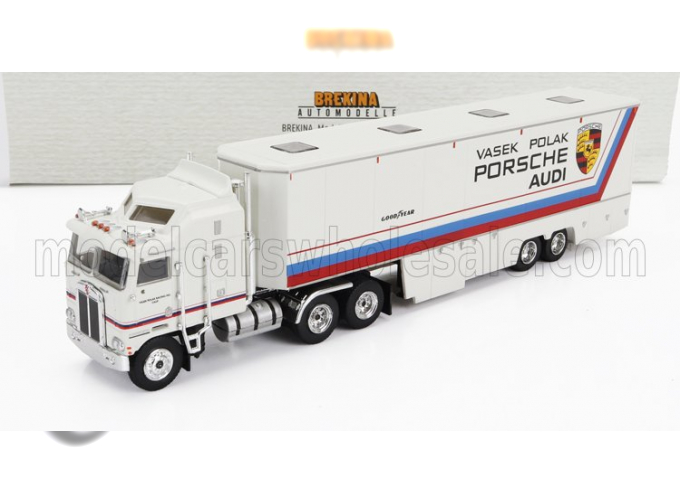 KENWORTH K100 Aerodyne Truck Car Transporter Vasek Polak Porsche Audi (1976), White