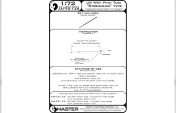 US WWII Pitot Tube - "Streamline" type probe (1 pc) - mainly used on US Navy early aircrafts (e.g. F-2A Buffalo, F4F-3 Wildcat)