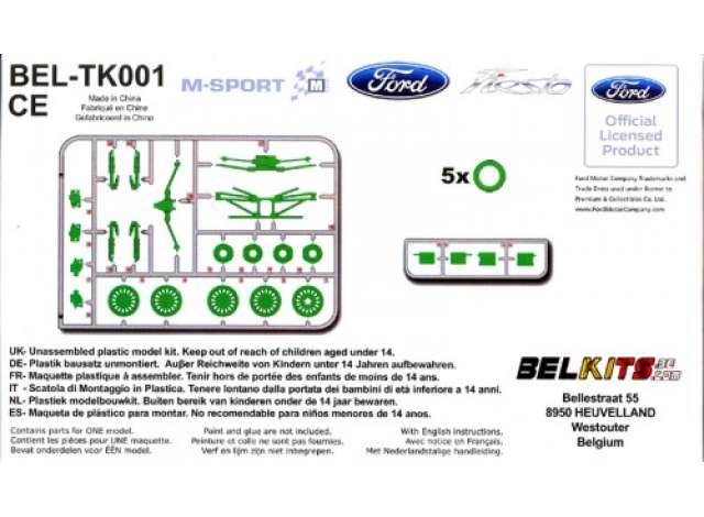 Сборная модель 1/24 Belkits Detail Up Parts Grabel Transkit Ford Fiesta S20
