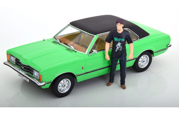 FORD Taunus GXL Saloon with vinyl roof (1971), green flat-black