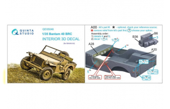 Декаль интерьера кабины Bantam 40 BRC (Mini Art)