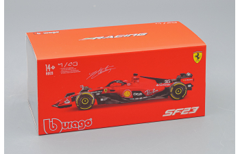 FERRARI F1 Sf-23 Team Scuderia Ferrari №16 Season (2023) Charls Leclerc - With Pilot And Showcase - Exclusive Carmodel, red / black