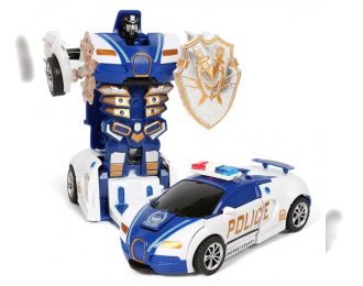 Игрушка Трансформер BUGATTI Police, белый / синий