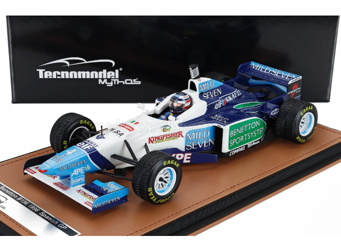 BENETTON F1 B196 Team Renault Mild Seven №4 Spanish GP Rain Tires (with pilot figure) Gerhard Berger (1996)