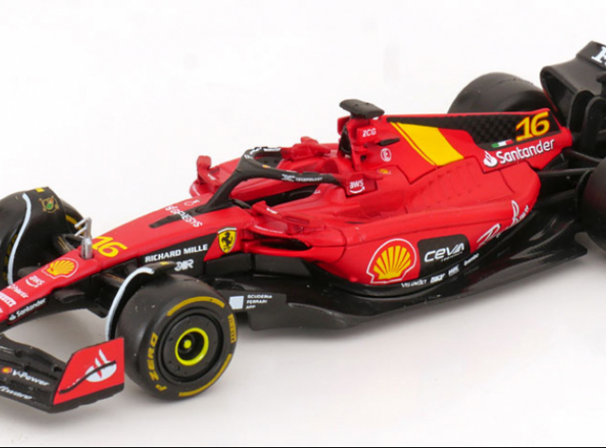 FERRARI F1 Sf-23 Team Scuderia Ferrari №16 4th Monza Italy Gp (2023) Charles Leclerc, Red Black Yellow