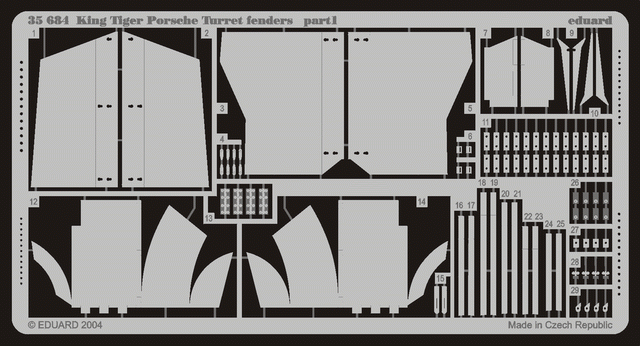 Фототравление King Tiger Porsche fenders