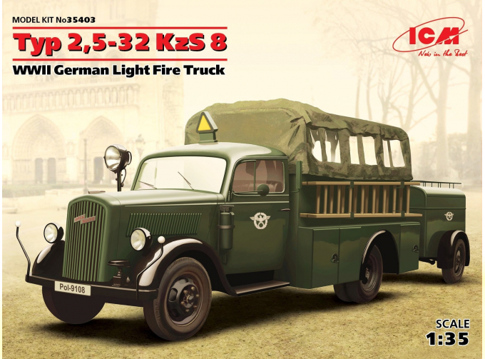 Сборная модель Германский легкий пожарный автомобиль ІІ МВ Typ 2,5-32 KzS 8