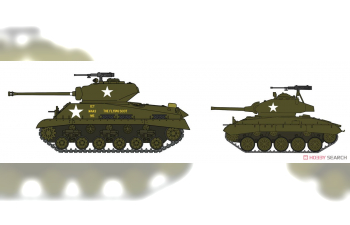 Сборная модель Набор основных боевых танков США, M4A3E8 SHERMAN & M24 CHAFFEE (2 модели) (Limited Edition)