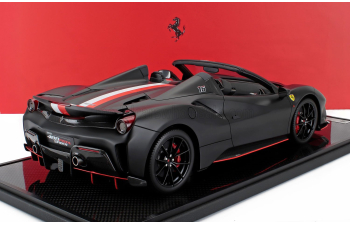 FERRARI 488 Pista Spider №16 Personal Car Charles Leclerc (2024) - Con Vetrina - With Showcase, Matt Black