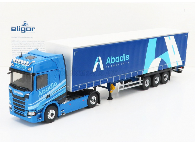 SCANIA S500 Truck Telonato Abadie Transports (2018), 2 Tone Blue