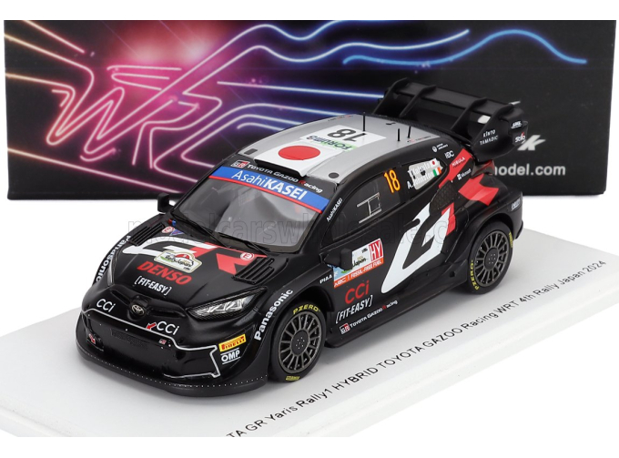 TOYOTA Yaris Gr Rally1 Hybrid Team Toyota Gazoo Racing Wrt №18 4th Rally Japan (2024) Takamoto Katsuta - Aaron Johnston, Black White