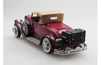 Pierce Arrow Model B Roadster top up (1930), dark red