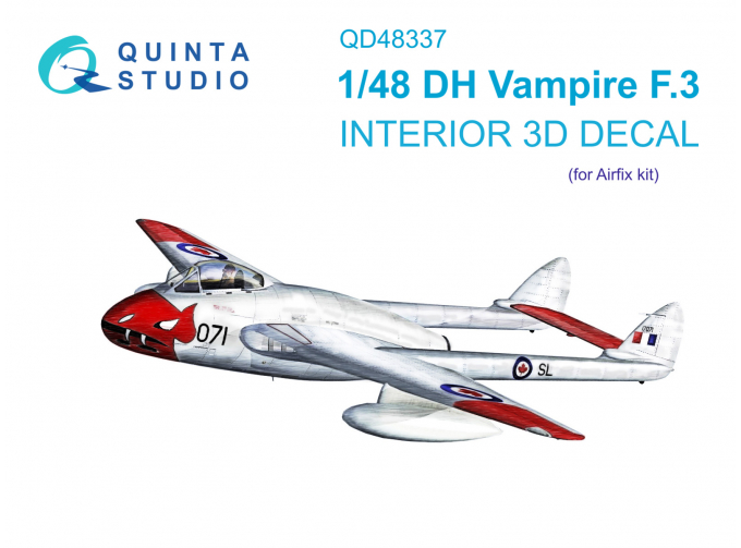 3D Декаль интерьера кабины DH Vampire F.3 (Airfix)