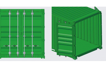 Сборная модель 20-футовый контейнер (зеленый)