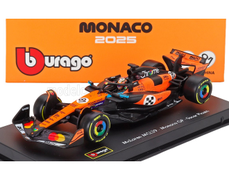 McLAREN F1 Mcl39 Team Mclaren №81 3rd Monaco Gp (2025) Oscar Piastri - With Pilot And Showcase, Orange Black