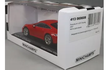 PORSCHE 911 (992) GT3 TOURING COUPE (2021), red/golden rims