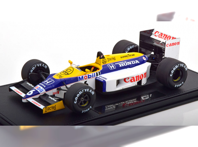 WILLIAMS F1 Fw11 Honda №6 Season (1986) N.Piquet - Con Vetrina - With Showcase, Yellow Blue White