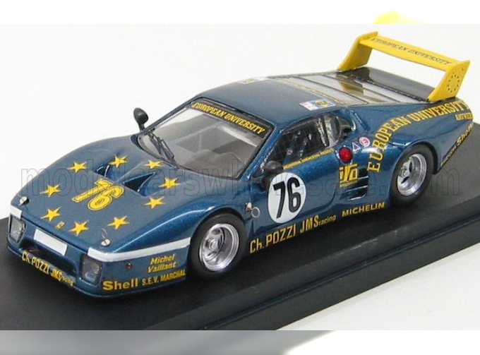 FERRARI 512bb Lm Team Charles Pozzi Jms Racing N 76 24h Le Mans 1980 P.dieudonne - J.xhenceval - H.regout, Blue Met Yellow