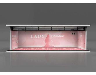 Parking Garage *Lady Parking with light*, rose/white