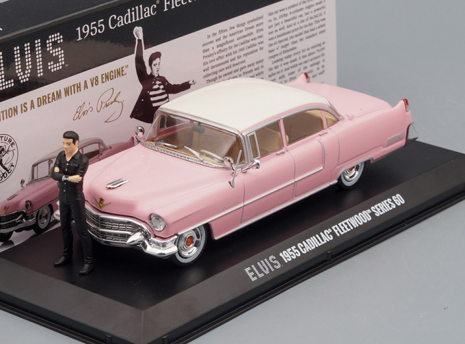 CADILLAC Fleetwood Series 60 Elvis Presley "Pink Cadillac" c фигуркой Э.Пресли 1955