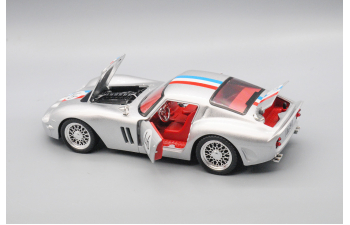 FERRARI 250 GTO 1962, серебристый, 21 см.