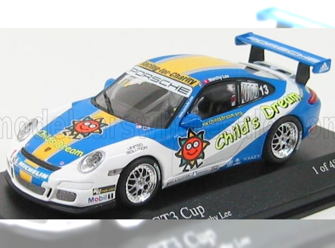 PORSCHE 911 Gt3 N 13 Carrera Cup Asia Macau 2007 M.lee, Light Blue White