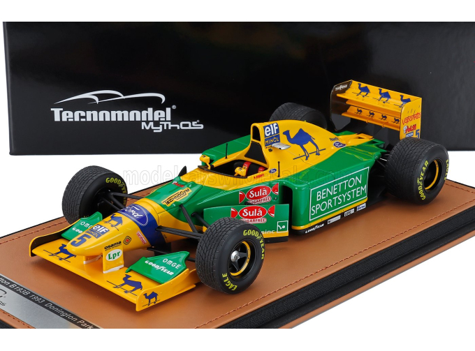 BENETTON F1 B193b Team Benetton Ford №5 Donington Park British Gp With Rain Tires (1993) Michael Schumacher, Yellow Green Blue