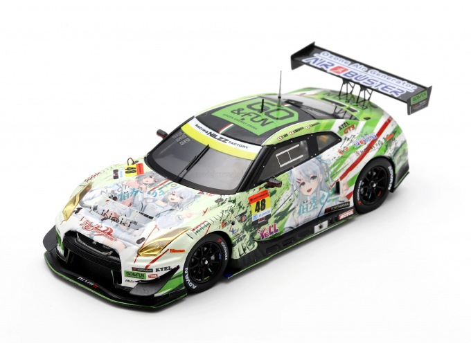 NISSAN Gt-r Team Nilzz Racing №48 Gt300 Class Super Gt Tayio Ida - Yusaku Shibata - Takumi Sanada (2024), White Green