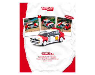 Lancia Delta HF Integrale #1 LÃ¡szlÃ³ Sen Ranga/Erno BÃ¼ki MogÃ¼rt-SalgÃ³ Rallye 1993 Winner, white/red