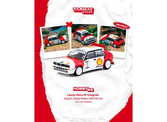 Lancia Delta HF Integrale #1 LÃ¡szlÃ³ Sen Ranga/Erno BÃ¼ki MogÃ¼rt-SalgÃ³ Rallye 1993 Winner, white/red