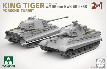 Сборная модель KING TIGER w/105mm KwK 46L/68 2IN1