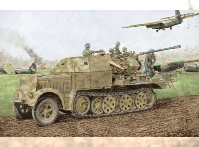 Сборная модель Sd.Kfz.7/2 3.7cm Flak37 w/Armored Cab x Sd.Kfz.7/2 3.7cm Flak36