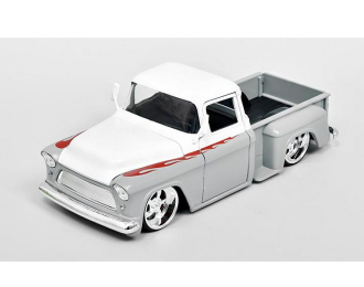 CHEVROLET Stepside Pick-Up Custom (1955), white / grey