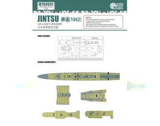 Маска окрасочная IJN Light Cruiser Jintsu 1942 (For Aoshima 040096)