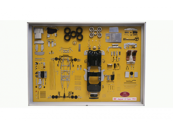 Сборная модель JAGUAR Quadro Panel Display C-type Spider Street Version (1952) Parts Board, British Racing Green